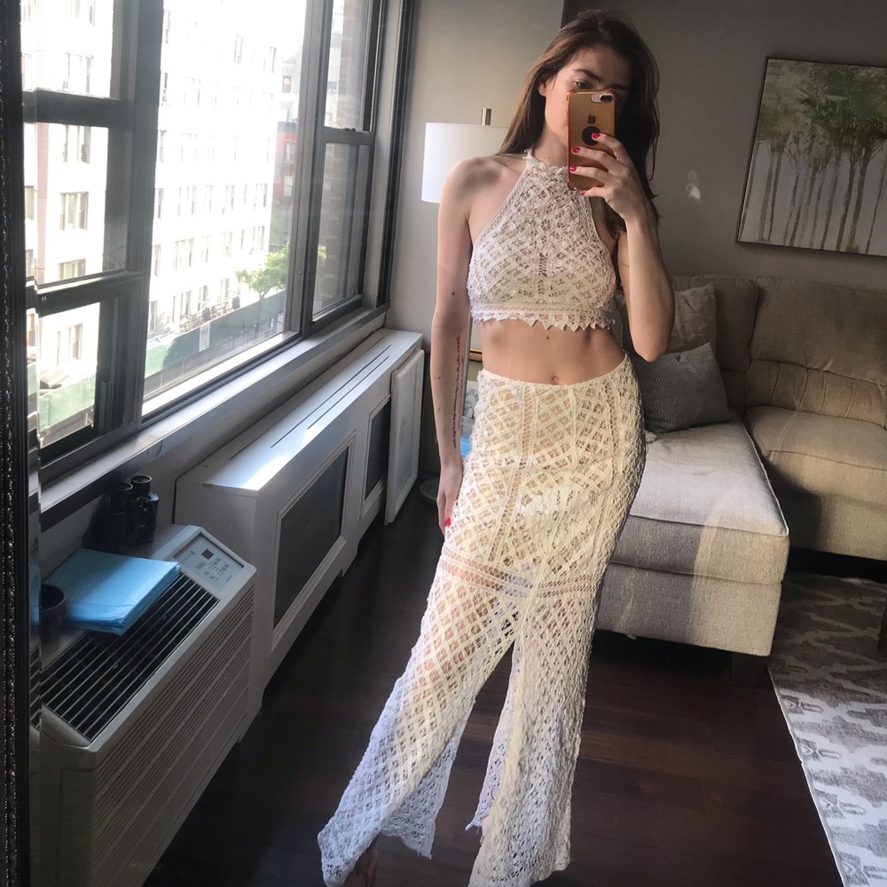 Beautiful white/cream lace two piece